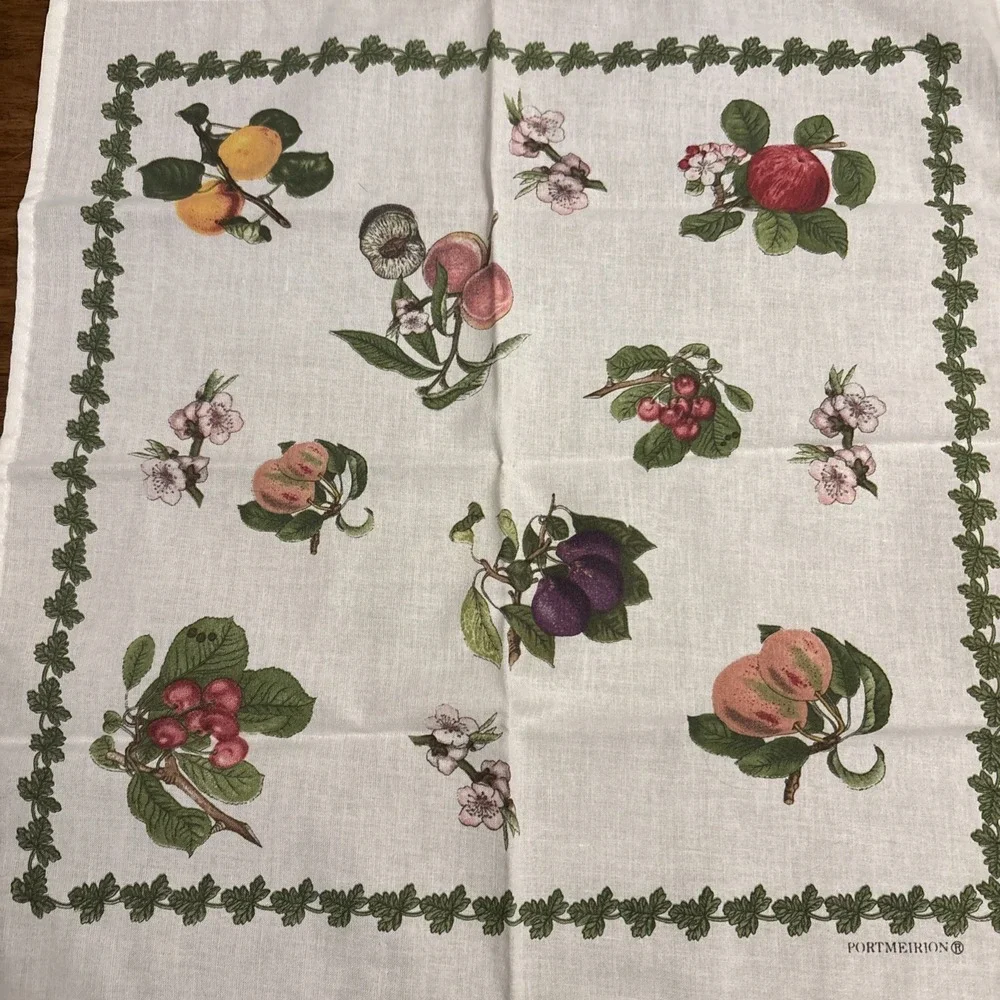 Vintage Portmeirion BOTANIC GARDENS Cotton Napkins - Set Of 4 - Summer Fruits